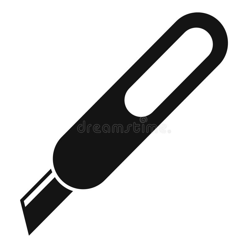 Messersymbol. Vereinfachte Abbildung eines Präzisionsmessers in Schwarz-Weiß, geeignet für verschiedene Konstruktionszwecke
