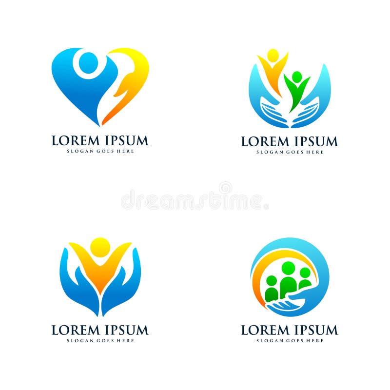 Messo dei bambini Logo Design Template di cura royalty illustrazione gratis Messo dei bambini Logo Design Template di cura royalty illustrazione gratis