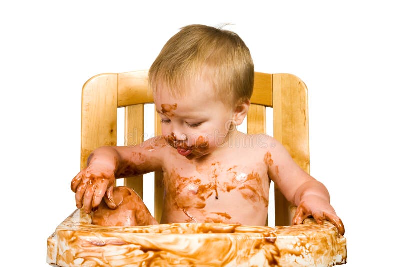 Messy Baby Boy Isolated royalty free stock photos