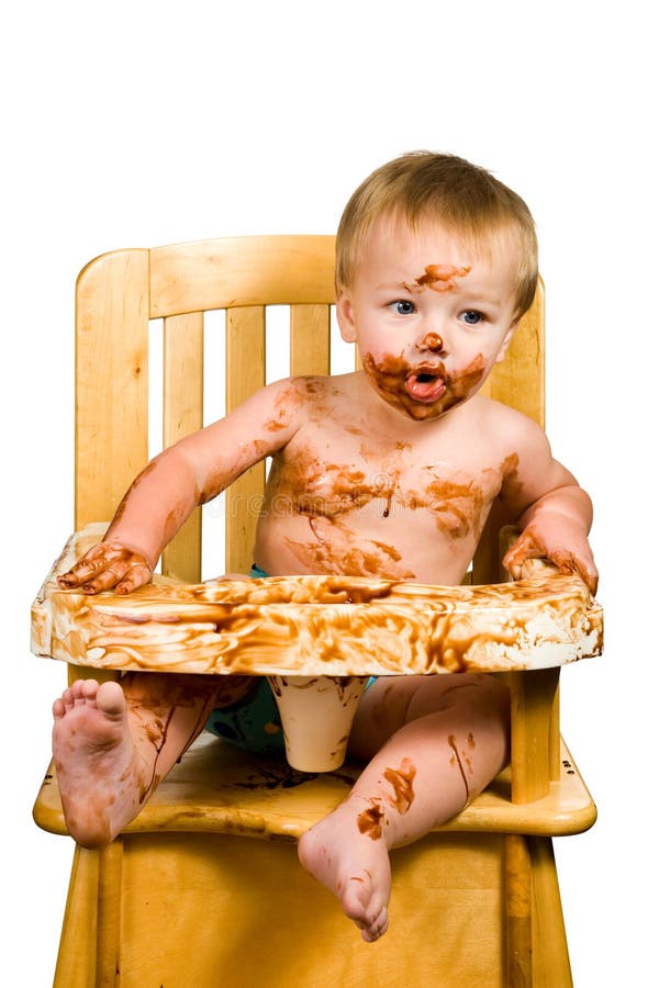 Messy Baby Boy Isolated royalty free stock photo