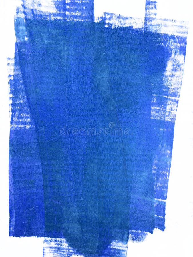 Messy Bright Blue Paint Roller Streaks on White Paper Stock Illustration Illustration of brush