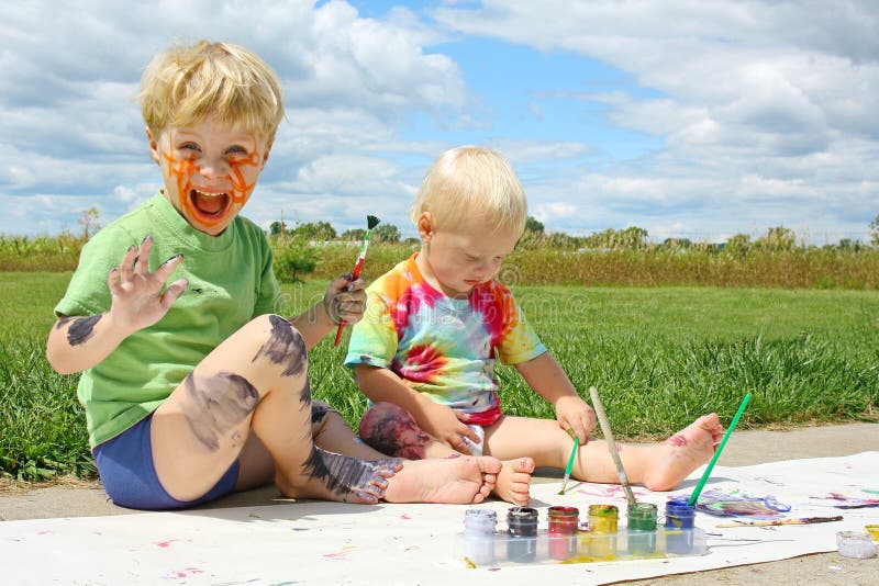 Messy Children Painting