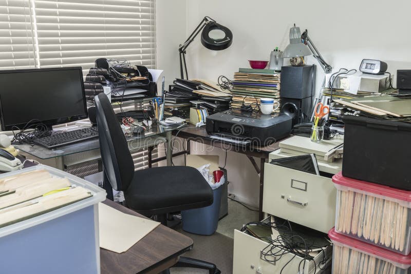 Messy Cluttered Busy Office Desk