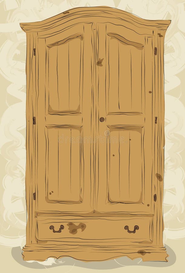 Messy hand drawn armoire