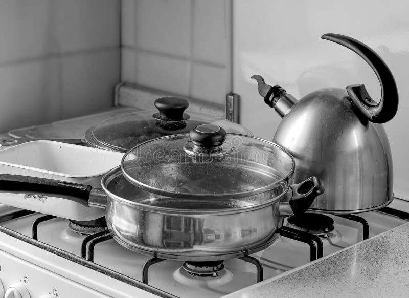 Messy Kitchen with Dirty Cookware. Single Lifestyle Concept Stock Image Image of scrub, stove