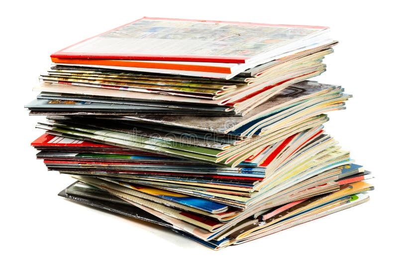 Stack of magazines .Closeup background of a pile of old magazines with  bending pages 23579660 Stock Photo at Vecteezy