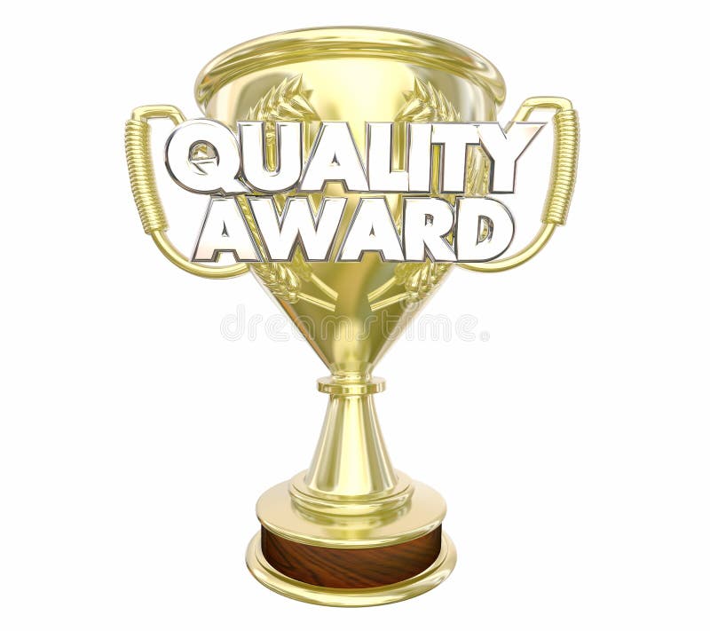Mest bra bästa rekommenderade troféord för kvalitets- utmärkelse stock illustrationer