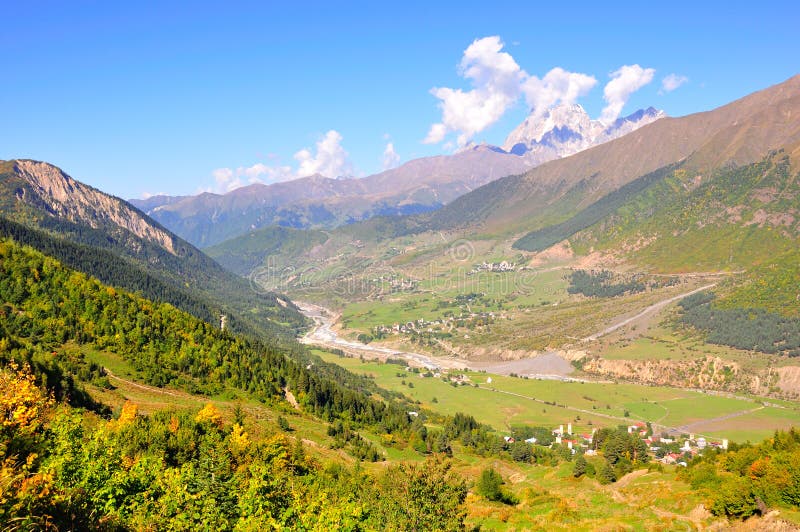 Mestia-Ushguli trek, Svaneti Georgia royalty free stock photography