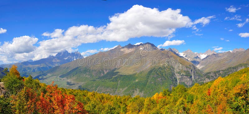 Mestia-Ushguli trek, Svaneti Georgia stock photography