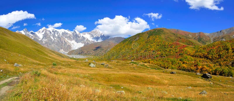 Mestia-Ushguli trek, Svaneti Georgia royalty free stock images