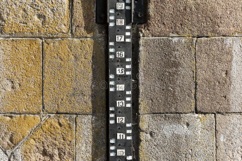 Mesure de mesure de niveau d'eau photos stock Mesure de mesure de niveau d'eau photos stock