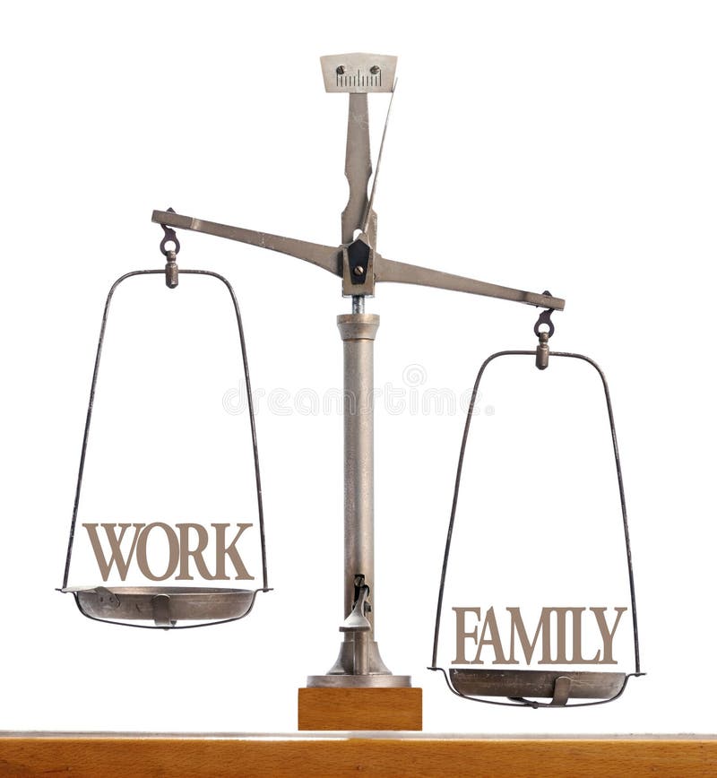 Mesurez montrer la balance du travail et de la famille images libres de droits Mesurez montrer la balance du travail et de la famille images libres de droits