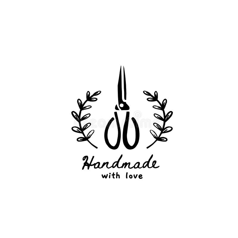 Handgemaakt naa logo royalty-vrije illustratie