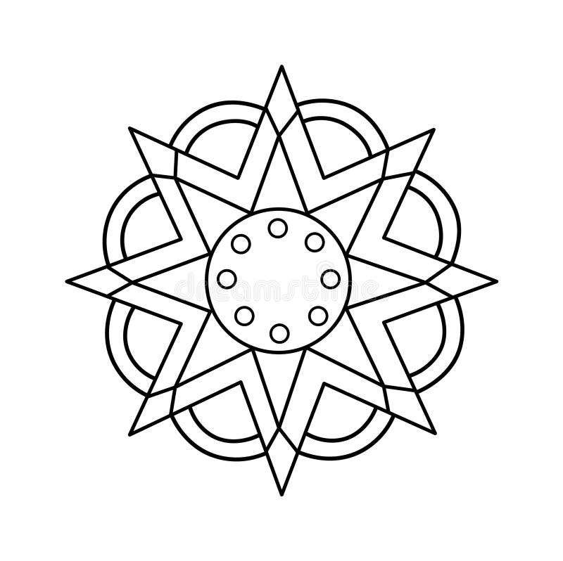 Met mandala beklede bloem vector illustratie