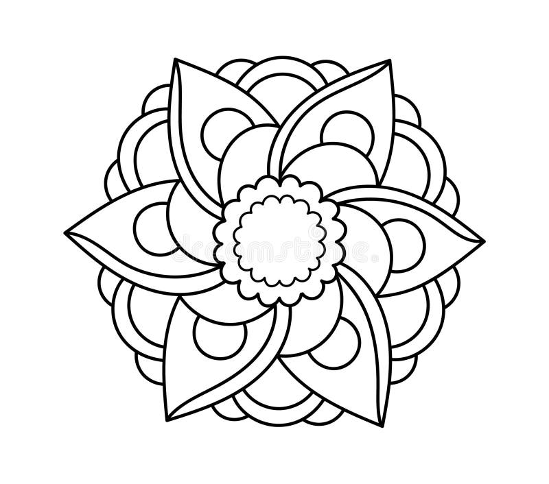 Met mandala beklede bloem royalty-vrije illustratie