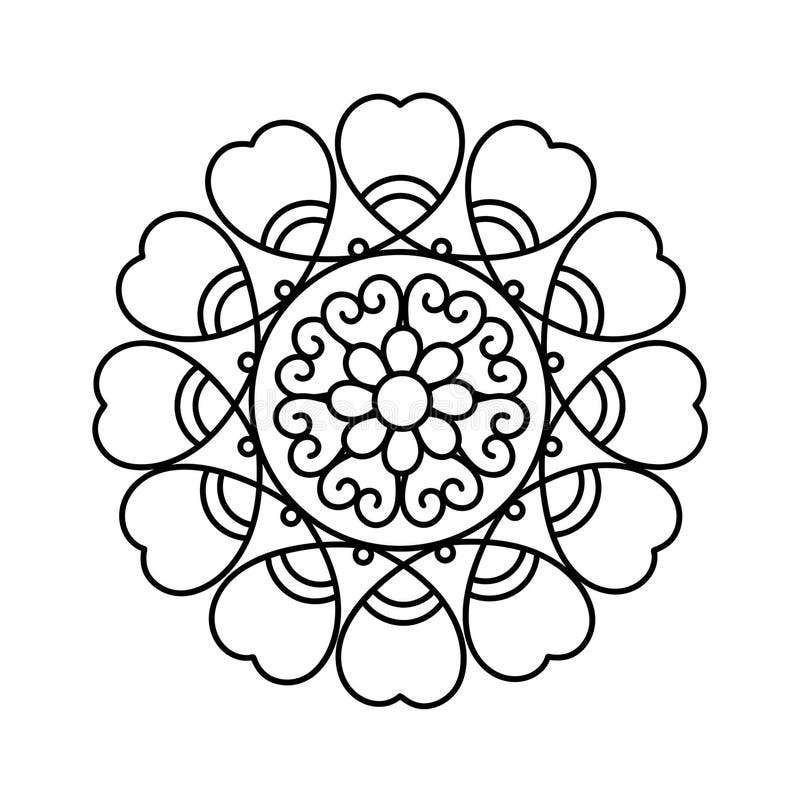 Met mandala beklede bloem royalty-vrije illustratie