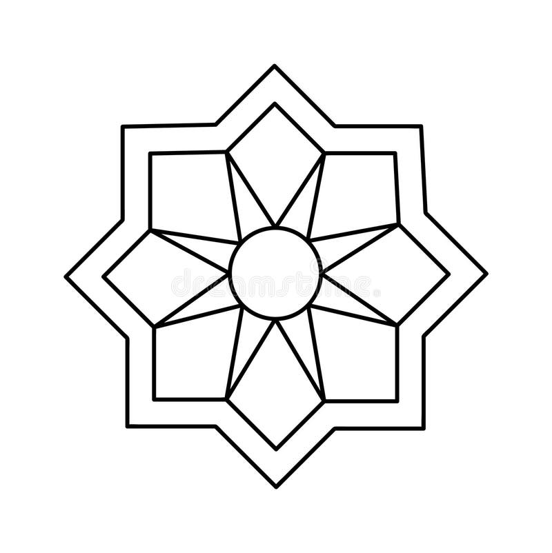 Met mandala bekleed element stock illustratie