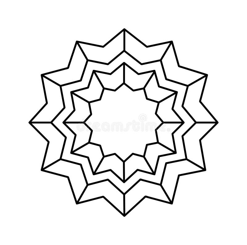 Met mandala bekleed element stock illustratie