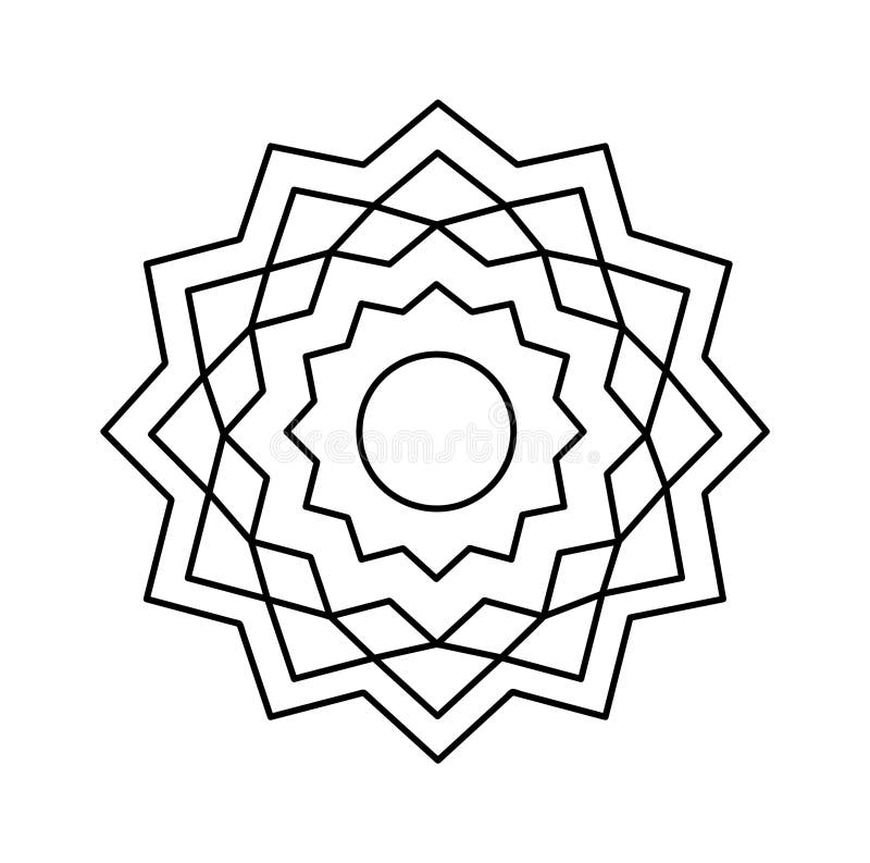 Met mandala bekleed element vector illustratie
