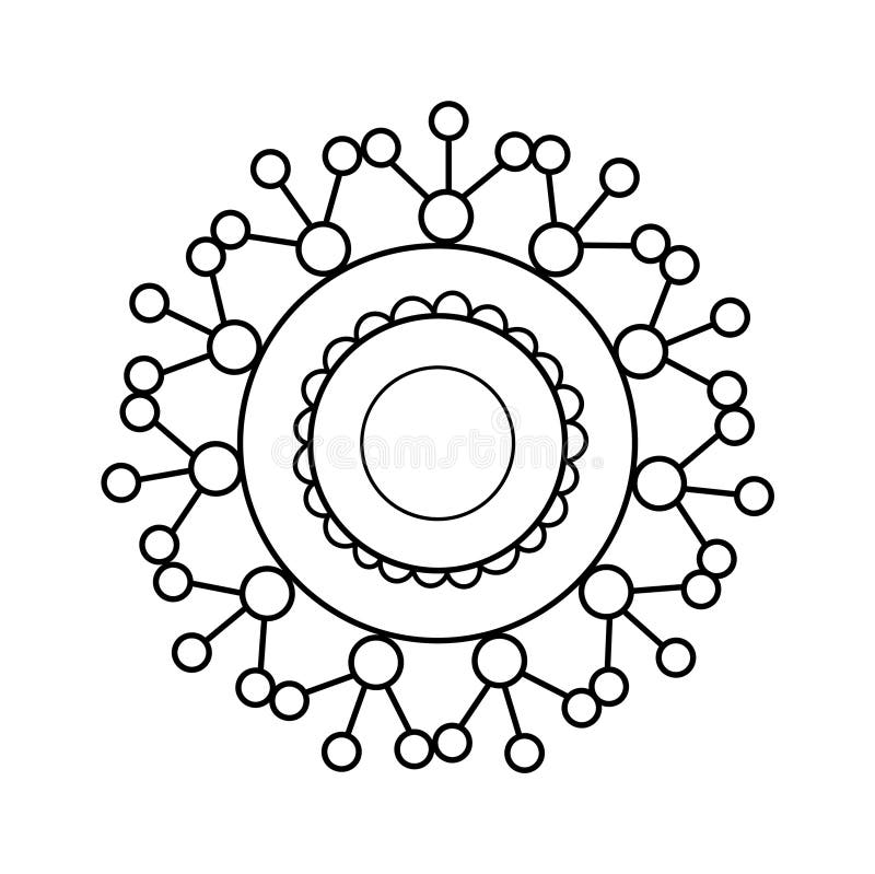 Met mandala bekleed element stock illustratie