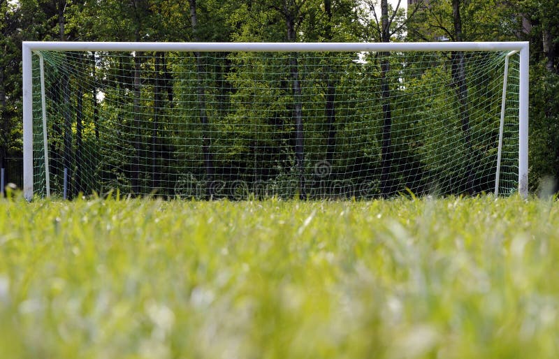 Soccer goalpost, Football goal and pitch. Soccer goalpost, Football goal and pitch