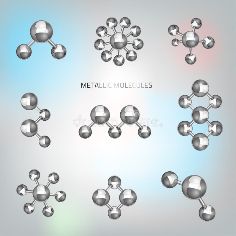 Metaal moleculaire voorwerpen vector illustratie Metaal moleculaire voorwerpen vector illustratie