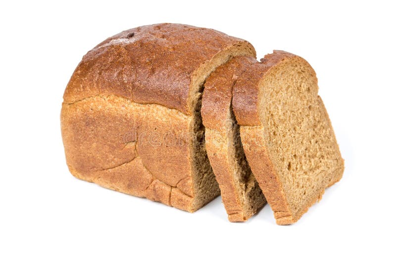 Metade de um naco do pão de centeio imagem de stock Metade de um naco do pão de centeio imagem de stock
