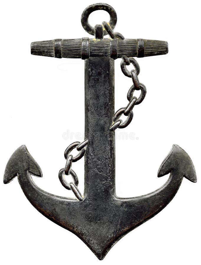 Metal anchor isolated against a white background