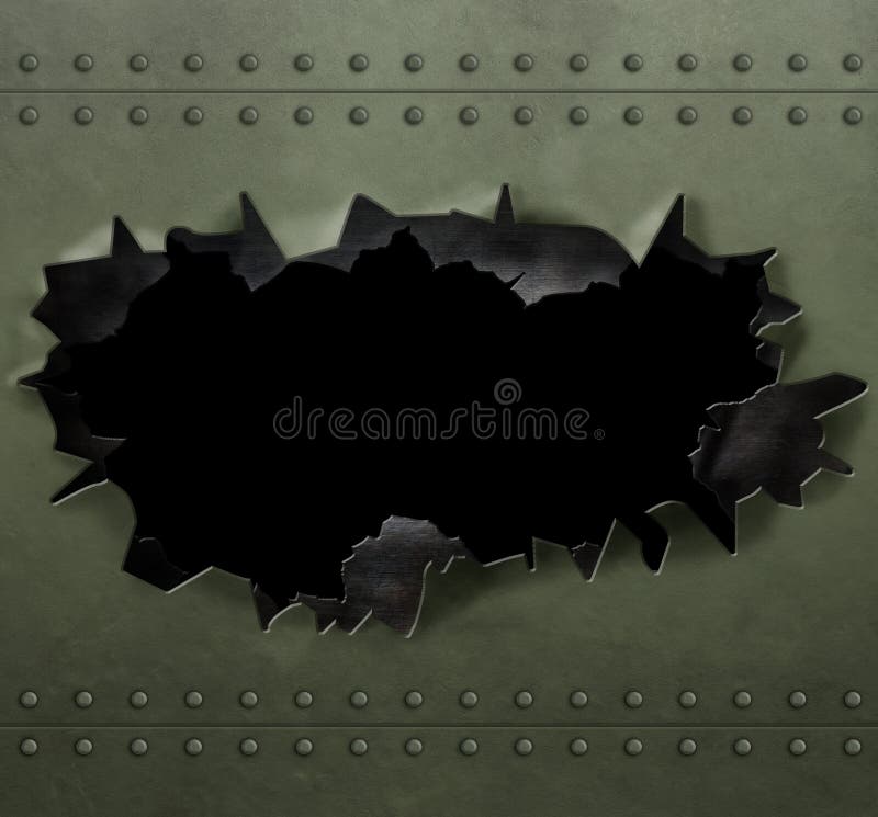 Metal armor background with rivets 3d illustration stock photos