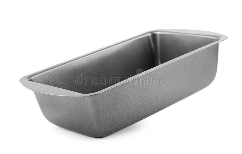 Metal Baking Dish with Nonstick Coating Isolated on White, Top View