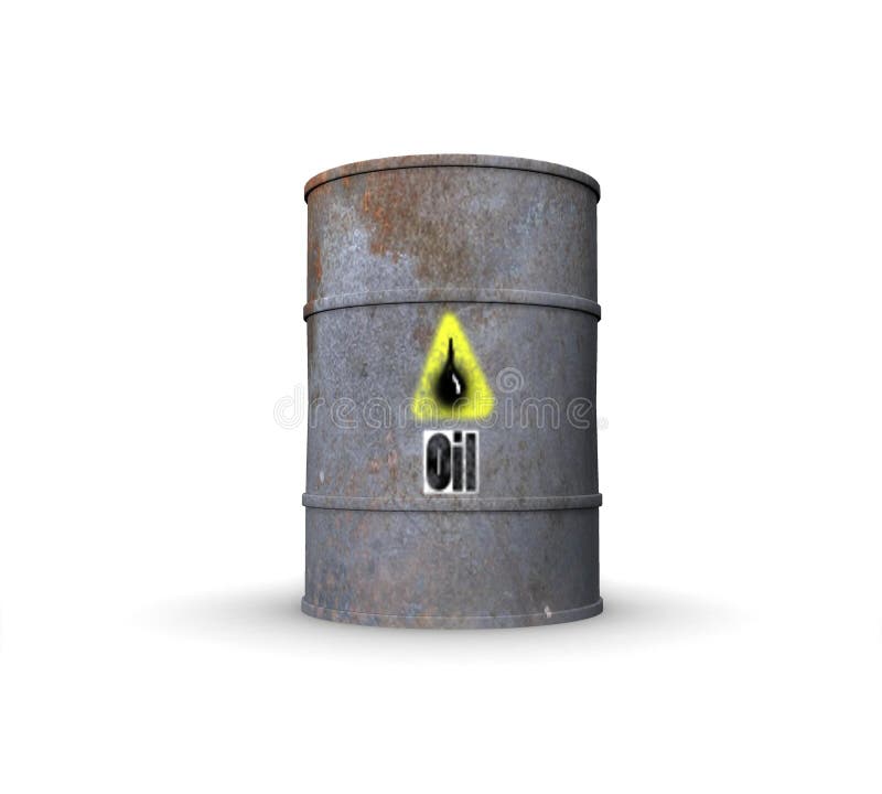 Metal barrels of oil stock illustration. Illustration of reflection