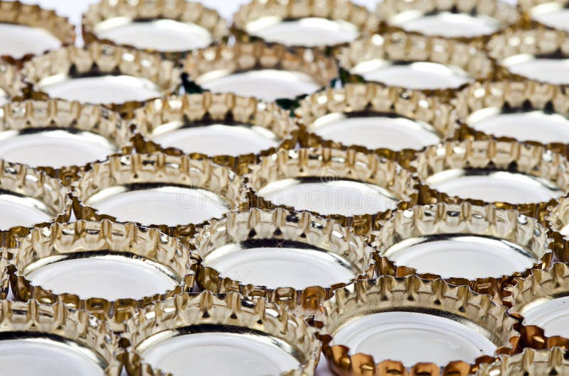 Metal Beer Bottle Caps.abstract Background Stock Photo Image of label