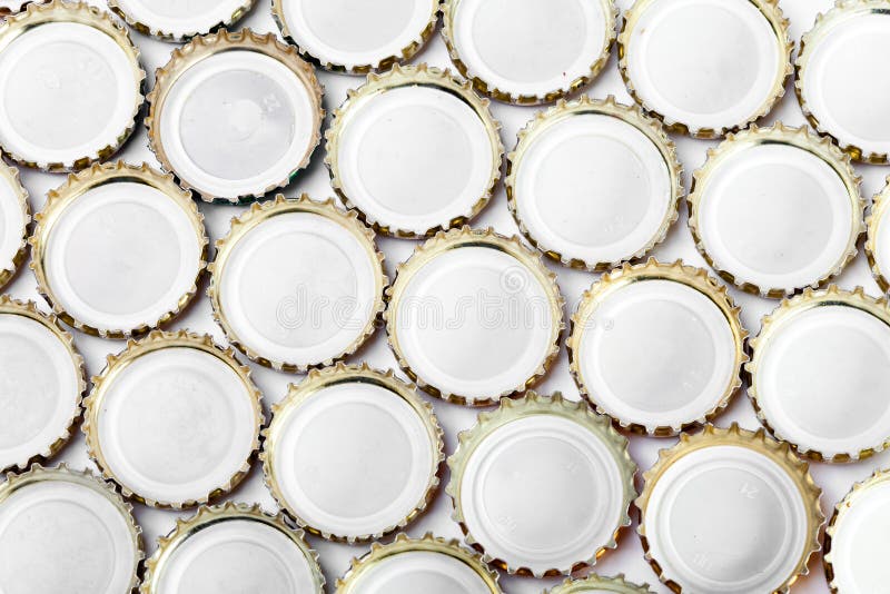 Metal Beer Bottle Caps.abstract Background Stock Photo Image of label