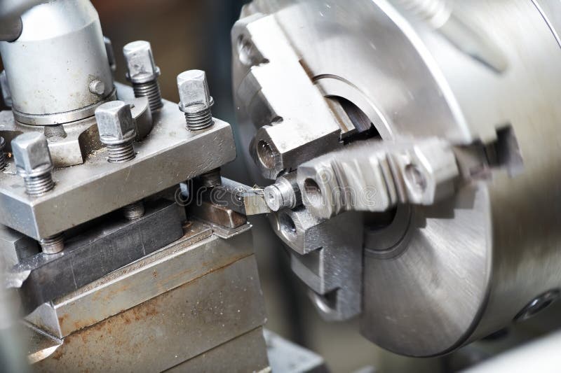 Metal blank machining process stock image