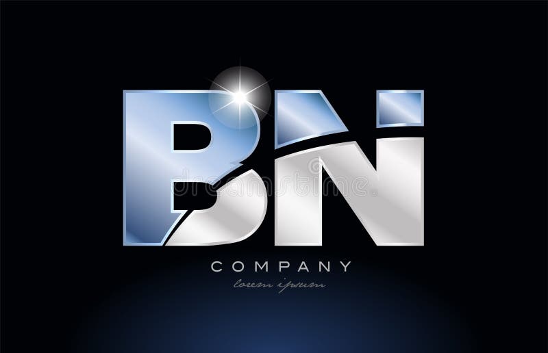 metal blue alphabet letter bn b n logo company icon design vector illustration metal blue alphabet letter bn b n logo company icon design vector illustration