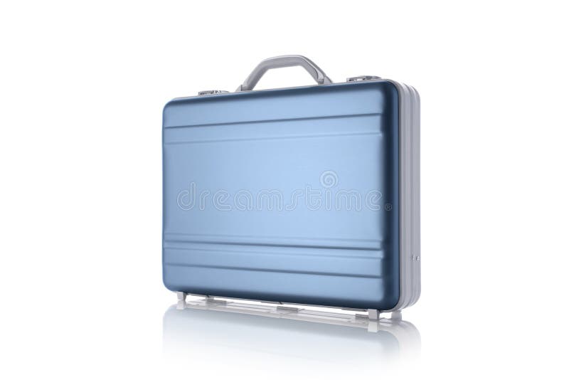 Blue Briefcase For Documents From Plastic Document Bag With Handle  Briefcase Closed White Background Stock Photo - Download Image Now - iStock