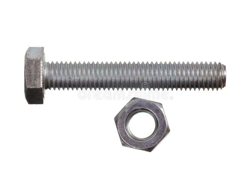 Metal bolt with nut
