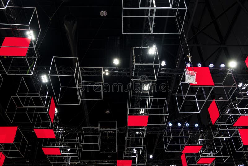 Metal Box Frame is Hanging on the Ceiling Stock Photo Image of large