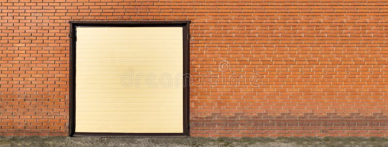 Metal Brown Gates of the Private Garage. Automatic Gates Lifting