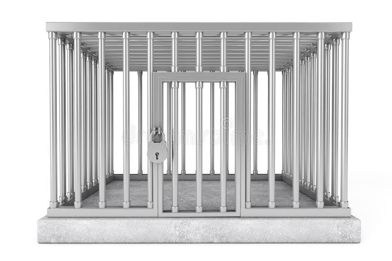 Metal Cage with Lock stock image. Image of object, break 46264671