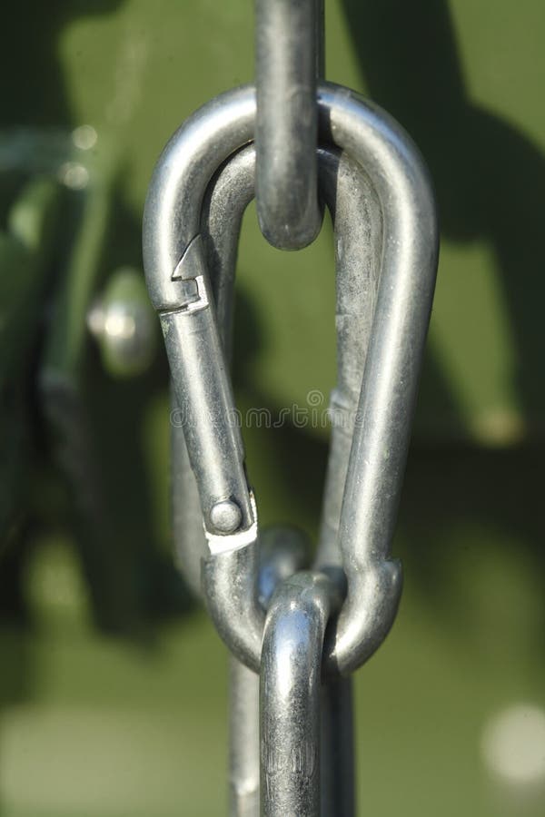 Metal carbine hook stock image Metal carbine hook stock image