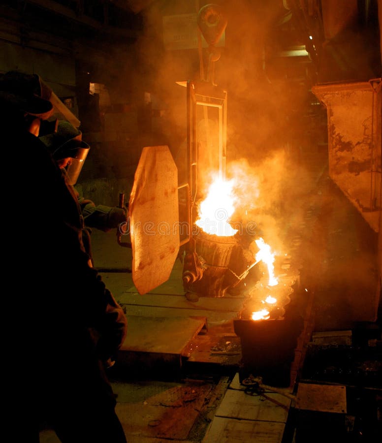 Metal casting stock image. Image of scene, machines, fire 11137027