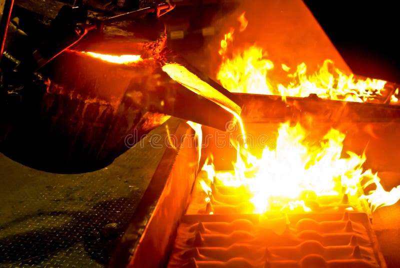 Metal casting process stock images