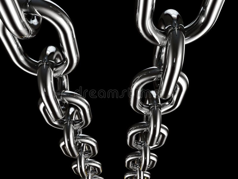 Metal Chain On Black Background Stock Illustration Illustration of