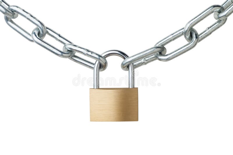 Metal chain and padlock