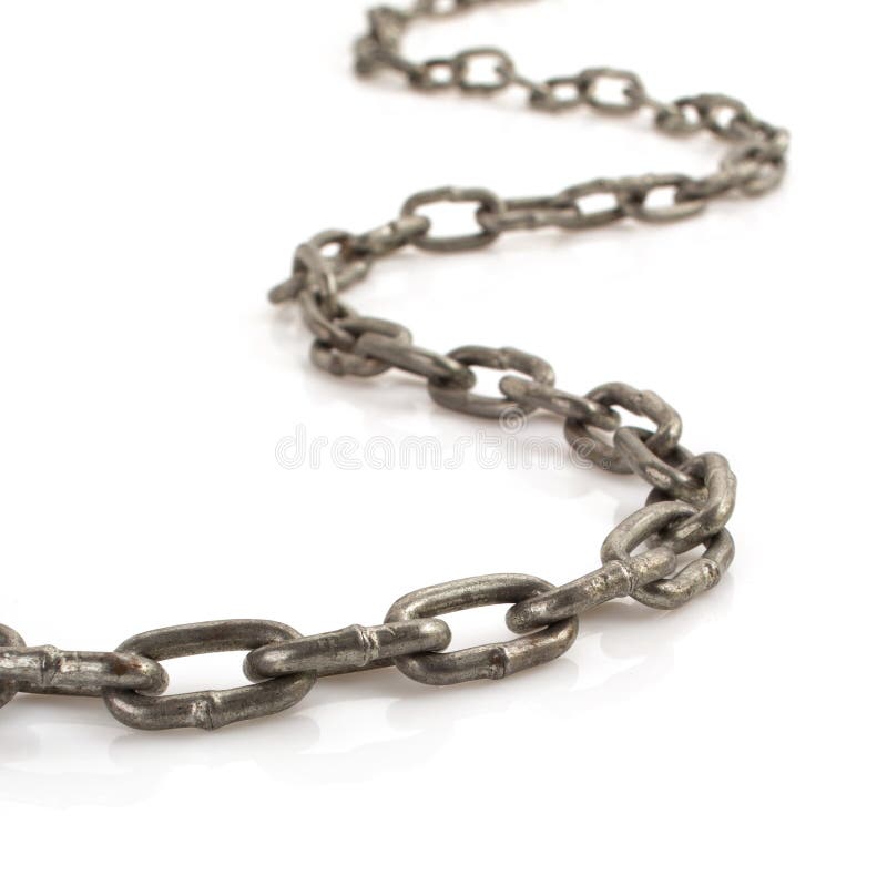 Metal chain on white stock image. Image of equipment 46817179