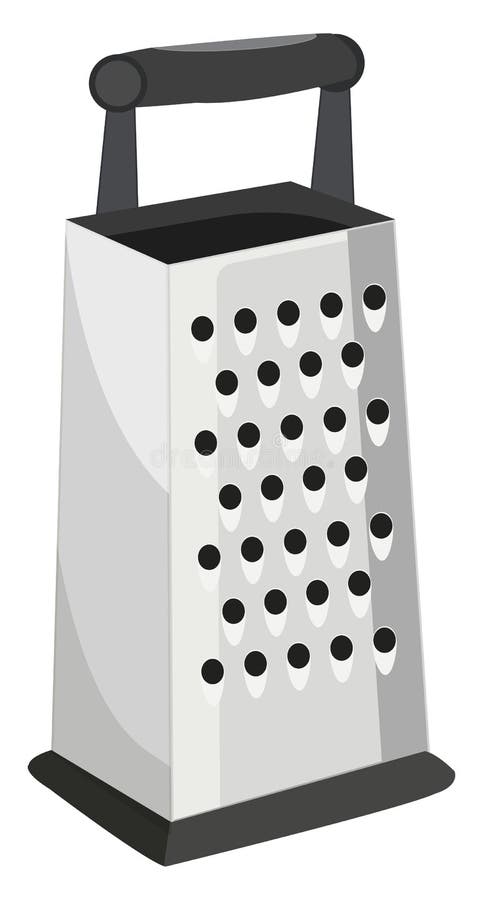 Metal cheese grater, icon stock illustration