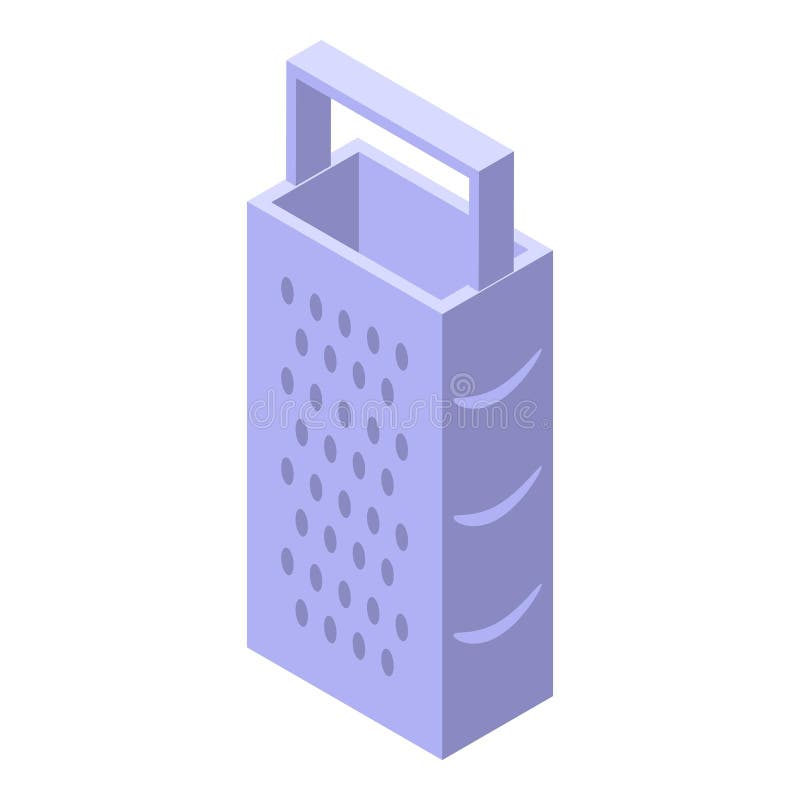 Metal cheese grater standing on white background vector illustration