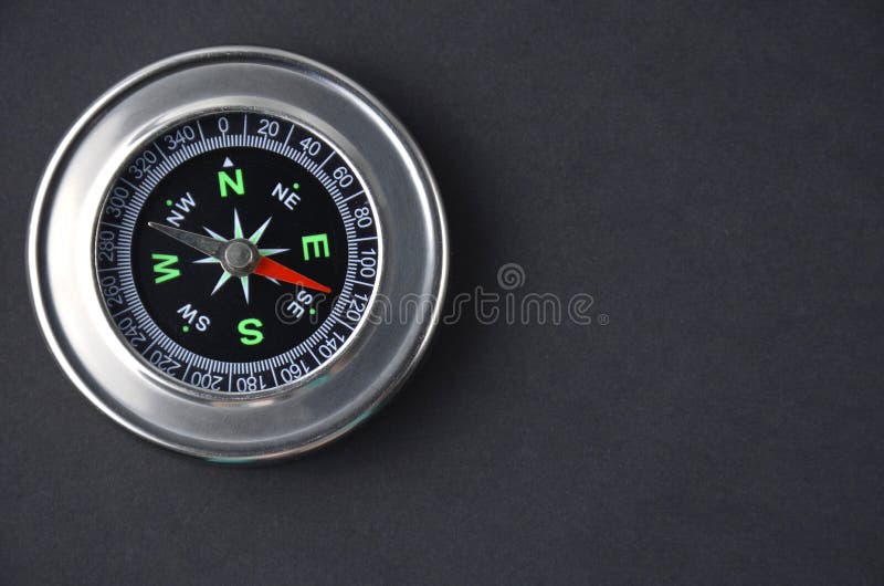 Metal Compass on a Black Background Stock Photo Image of south, tool
