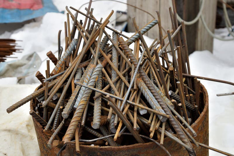 Metal construction rods. stock image. Image of built 66050545